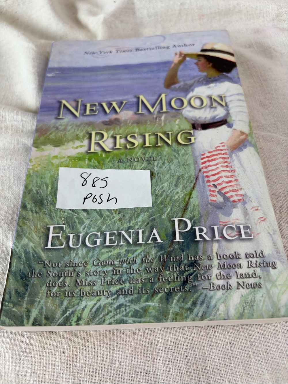 New Moon Rising by Eugenia Price - Coastal Artwork Cover (Green, Blue, White)